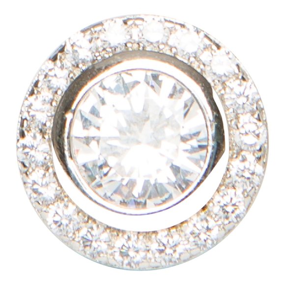 Genevive Jewelry Silver Pave Studs - Picture 2 of 5